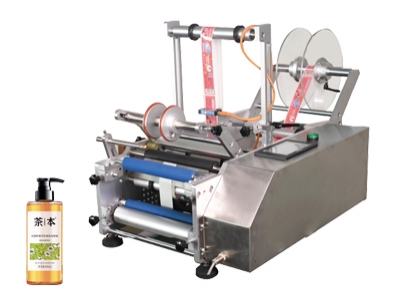 半自动沐浴露圆瓶贴标机