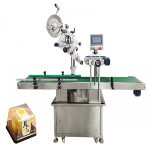 食品盒单转角贴标机