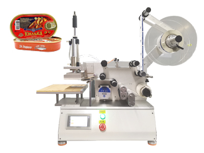 半自动罐头平面贴标机